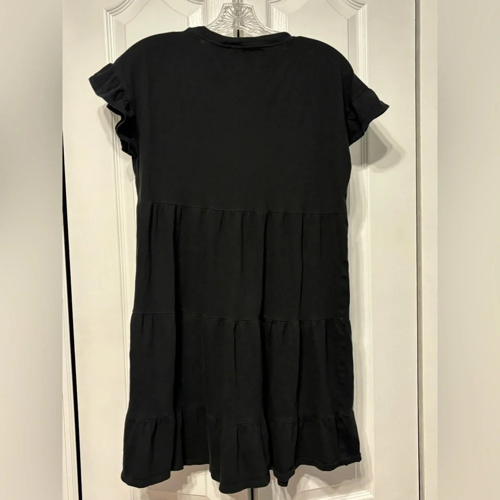 J.Crew Tiered Dress in Broken-In Jersey Black Size Small
